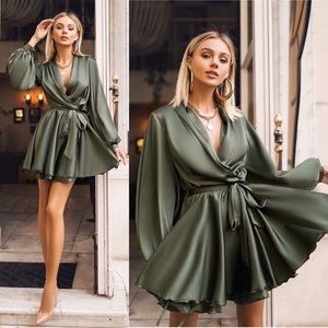 Silky mini cocktail dress